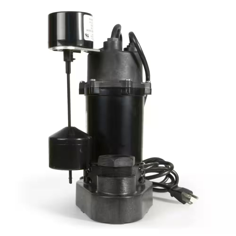 1/3 HP Aluminum Submersible Sump Pump Vertical Switch