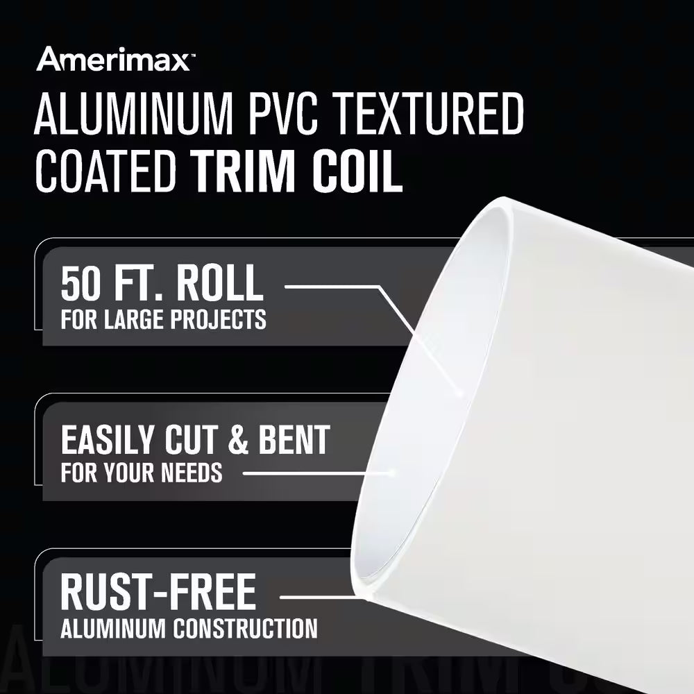 24 In. X 50 Ft. Bright White Aluminum PVC Textured Coated Trim Coil