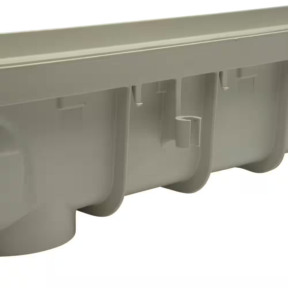 Pro Series 5 In. X 40 In. Channel Drain and Grate Kit with End Outlet