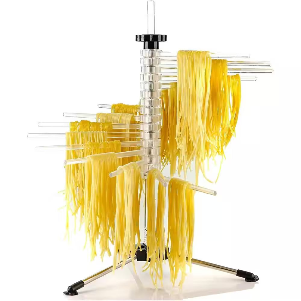 Bpa-Free Acrylic Spiral Drying Rack Wand, Pasta Maker Accessories, 3-Legged Sturdy Base (ACPPA900C)
