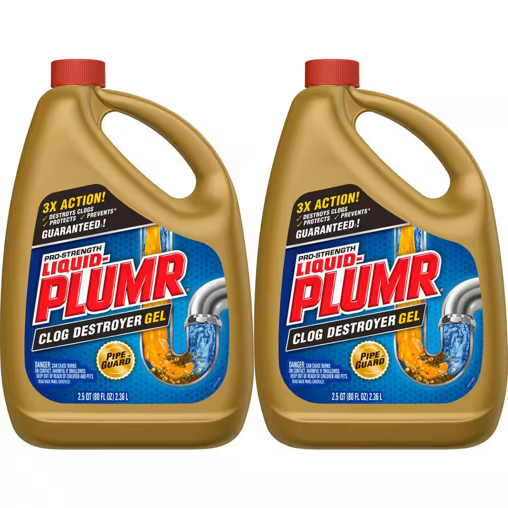 80 Oz. Pro Strength Full Clog Destroyer and Drain Cleaner plus Pipeguard (2-Pack)