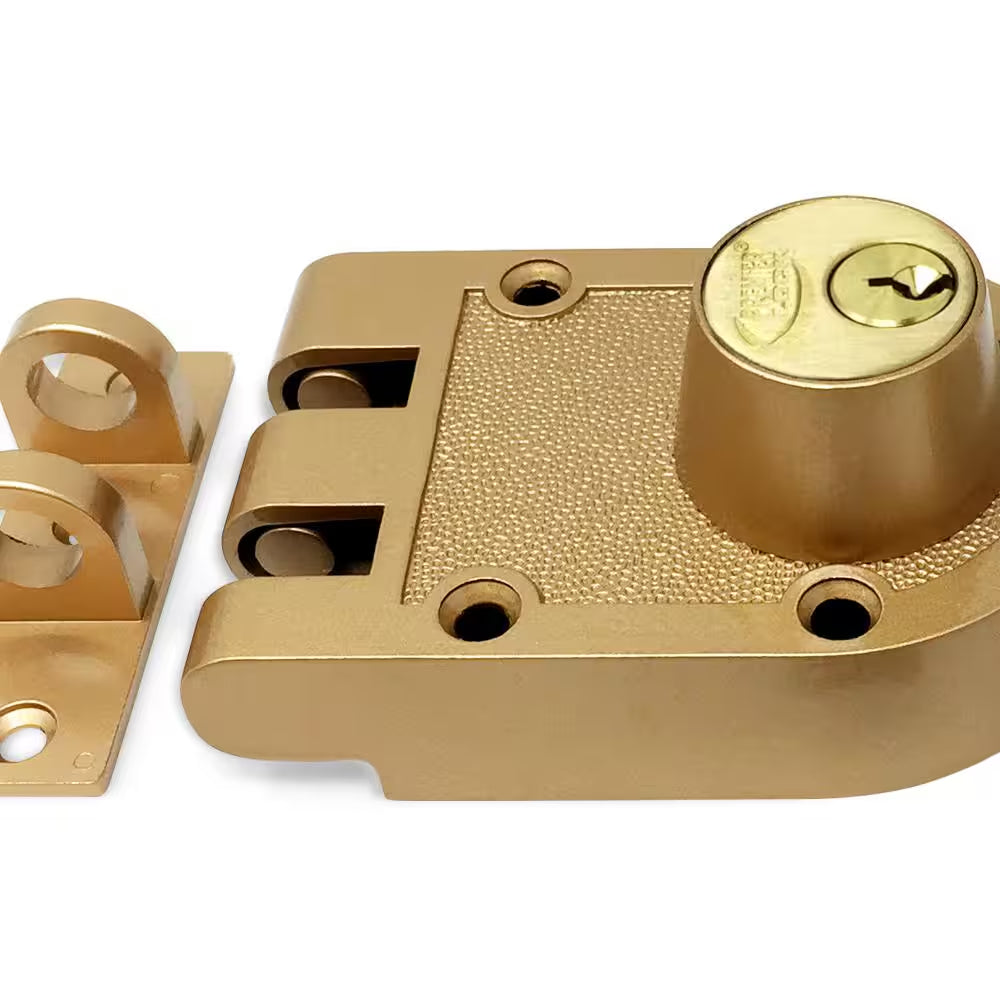 Bronze Lacquer High Security Double Cylinder Jimmy Proof Die Cast Deadbolt Lock with Flat Strike and 2 KW1 Keys