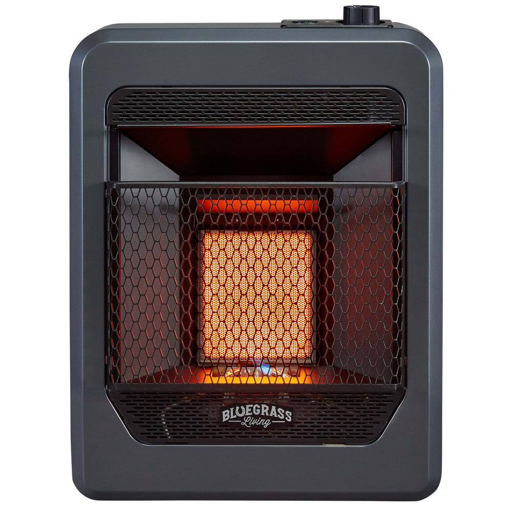 Natural Gas Vent Free Infrared Gas Space Heater with Base Feet - 10,000 BTU, T-Stat Control