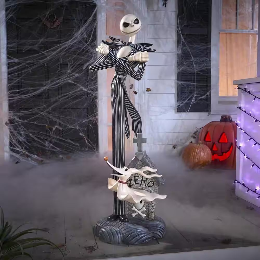 3.5 Ft. Jack Skellington and Zero Halloween Porch Greeter