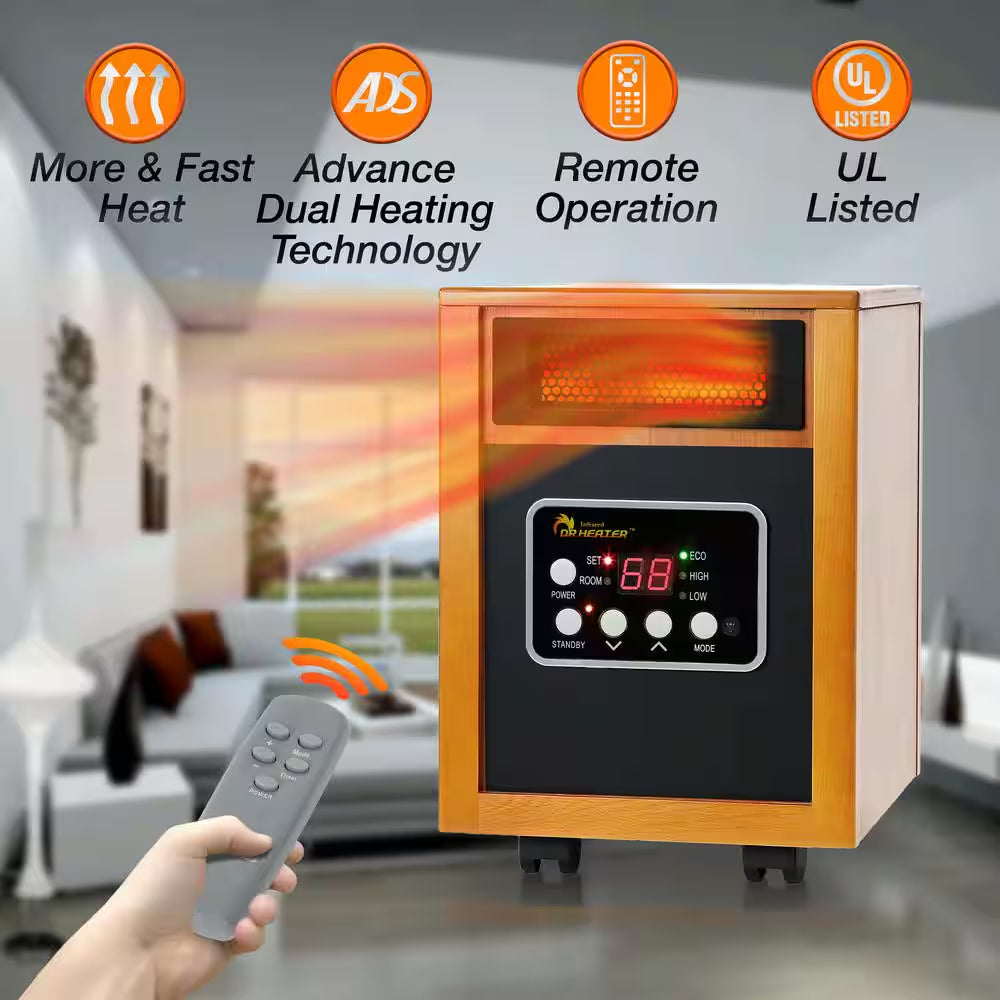 Original 1500-Watt Infrared Portable Space Heater with Dual Heating System