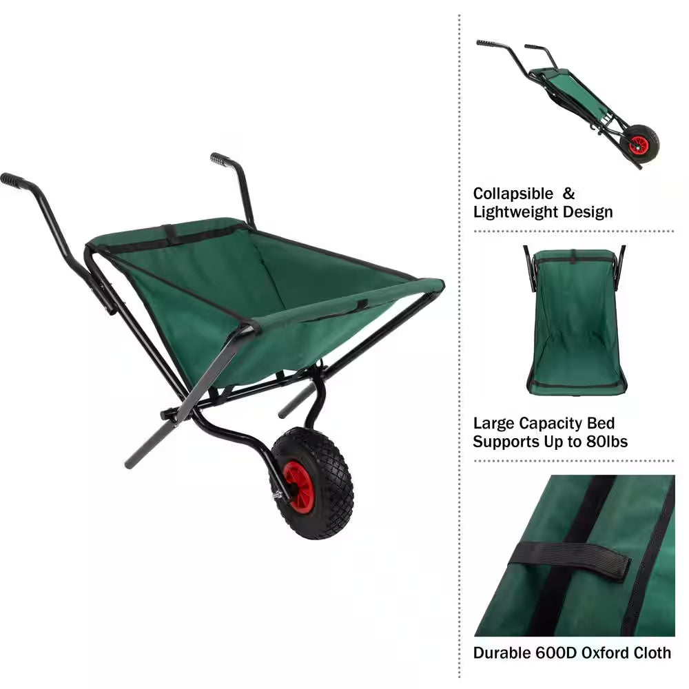 Folding Wheelbarrow with 80 Lbs. Capacity