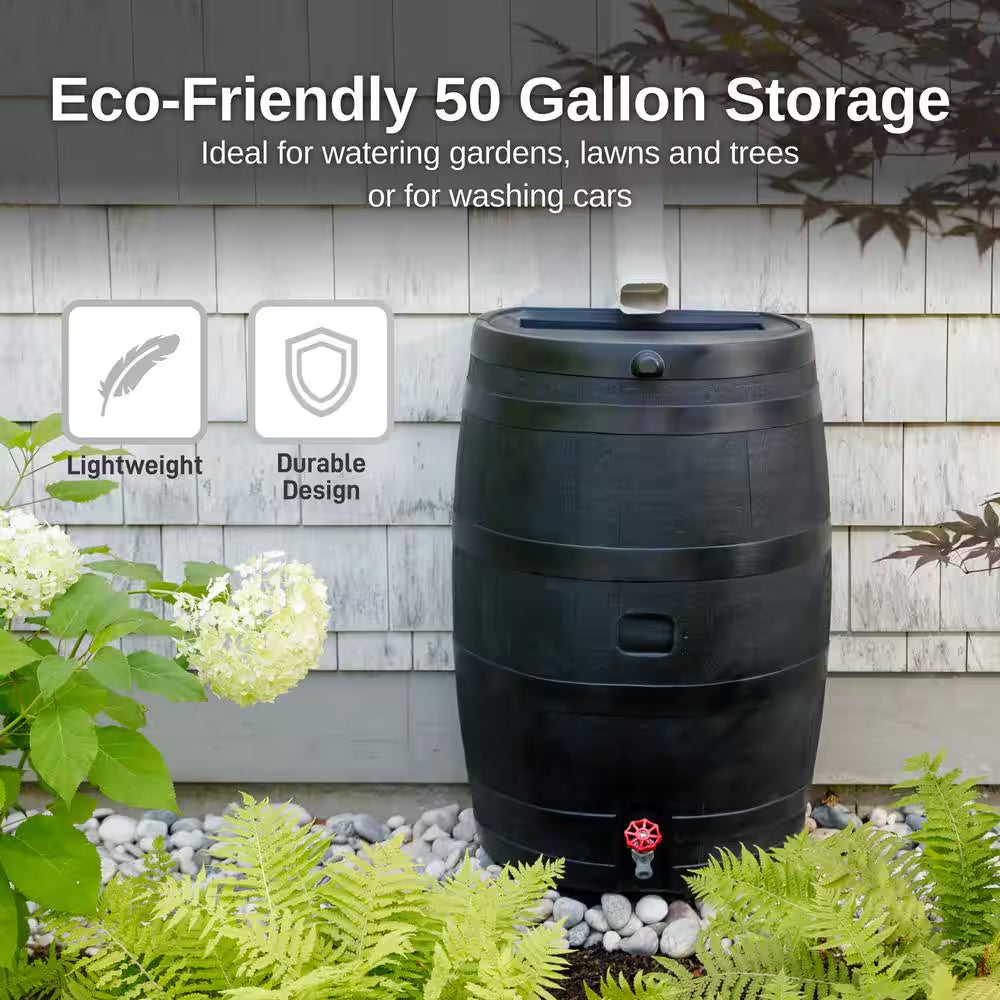 50 Gal. Rain Barrel Black Colour with Plastic Spigot