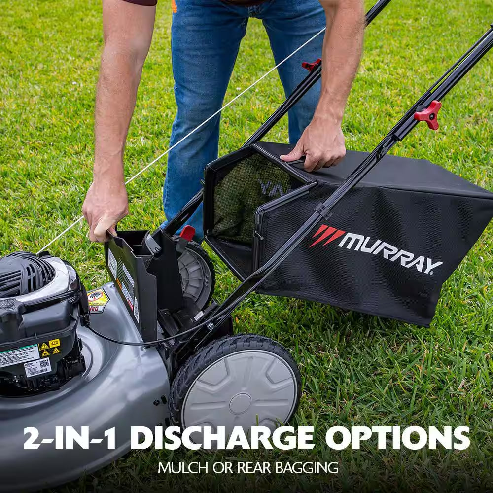 21 In. 140 Cc Briggs and Stratton Walk behind Gas Push Lawn Mower with Height Adjustment and with Mulch Bag