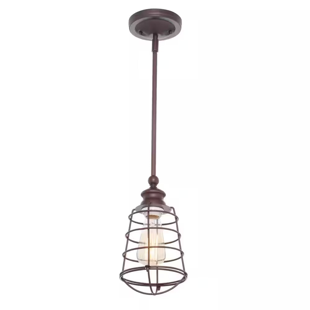 Ajax Collection 1-Light Textured Coffee Bronze Indoor Mini Pendant