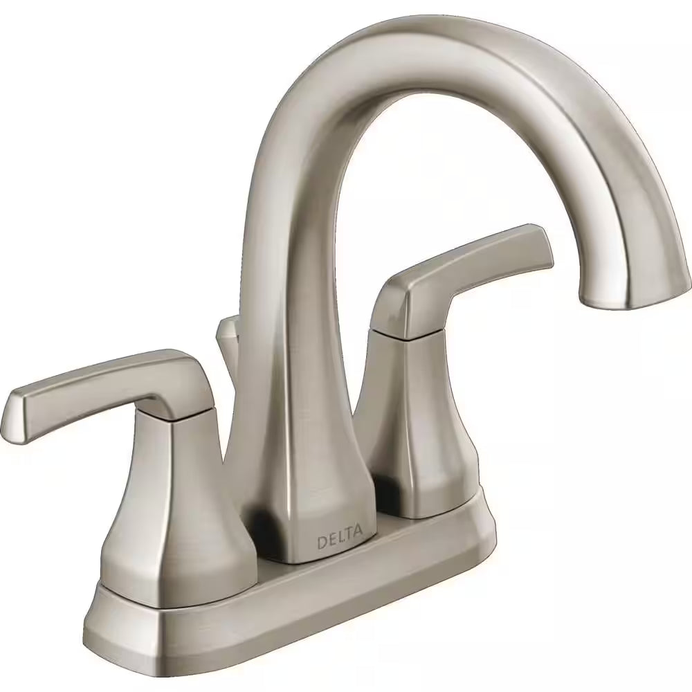 Portwood 4 In. Centerset 2-Handle Bathroom Faucet in Spotshield Brushed Nickel