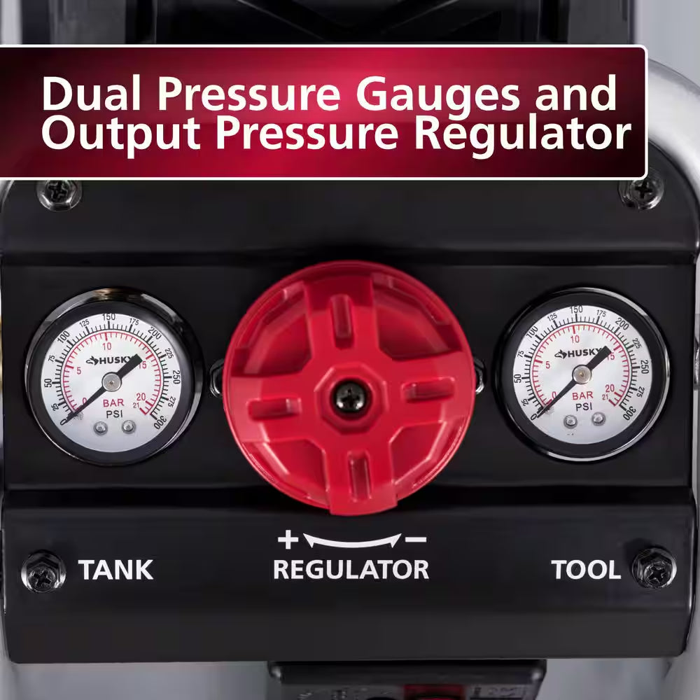 10 Gal. 175 PSI Electric Oil-Free Quiet Auto/Workshop Hotdog Air Compressor with Dual Gauges and 1-Quick Coupler