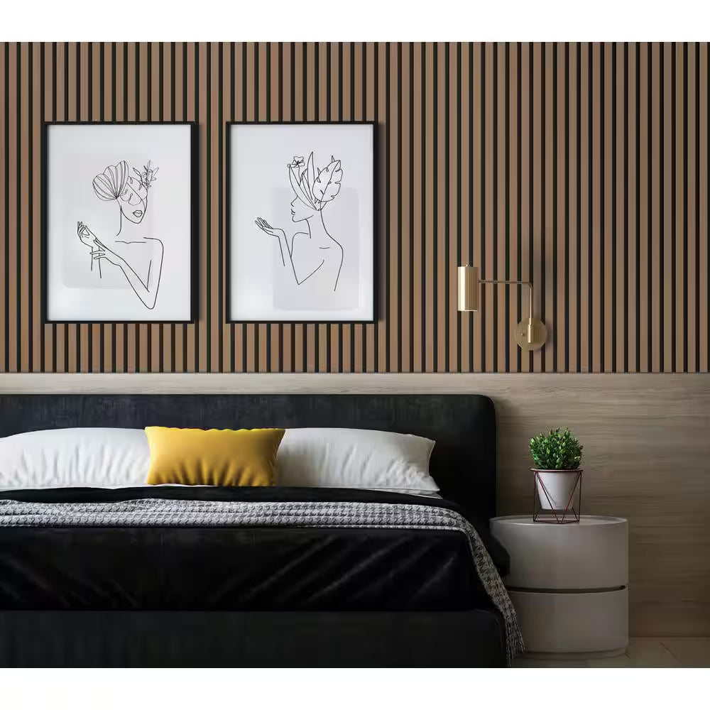 5/16" X 48" X 96" Natural Oak Decorative Slat Wall Panel