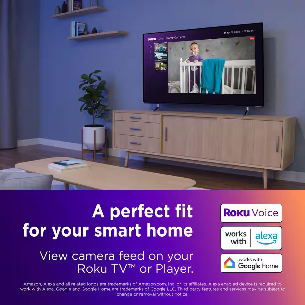 Smart Home Indoor Camera 360° Wi-Fi-Connected Plug-In Security Camera with Motion Detection and Tracking