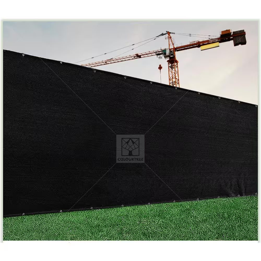 8 Ft. X 12 Ft. Black Privacy Fence Screen Mesh Fabric Cover Windscreen with Reinforced Grommets for Garden Fence