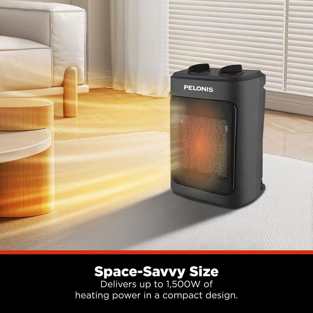 1500-Watt 9 In. Electric Personal Ceramic Space Heater with Thermostat
