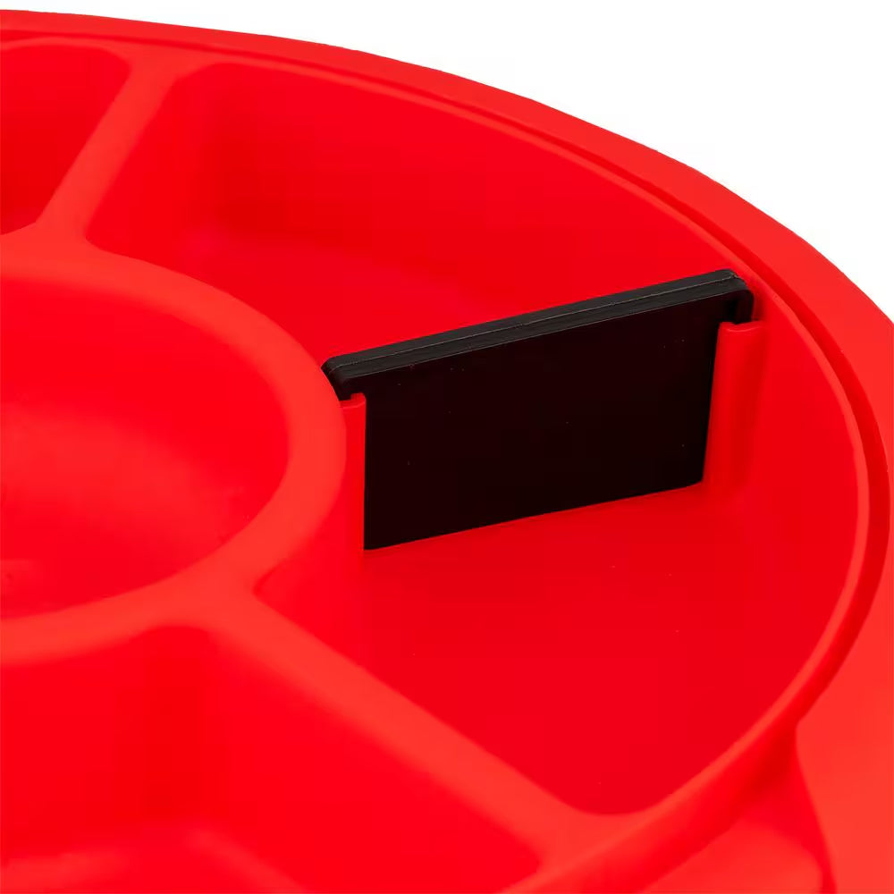 12.25 In. 5 Gal. Bucket Plastic Seat Lid Small Parts Organizer in Red