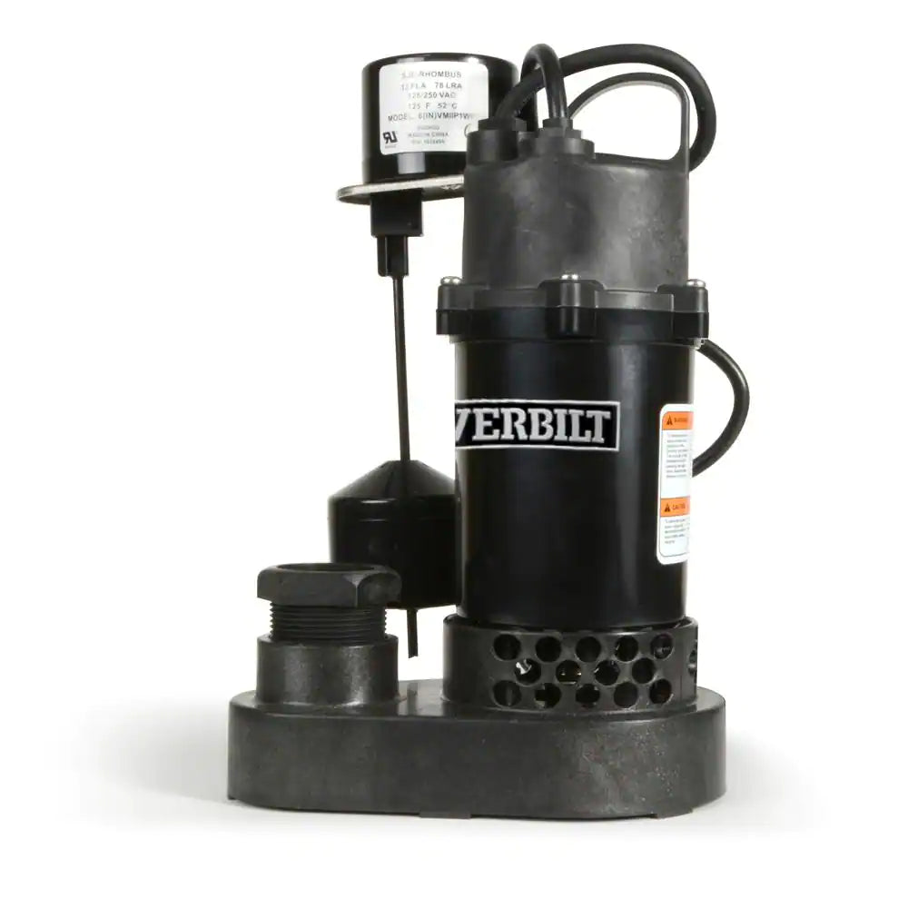1/3 HP Aluminum Submersible Sump Pump Vertical Switch