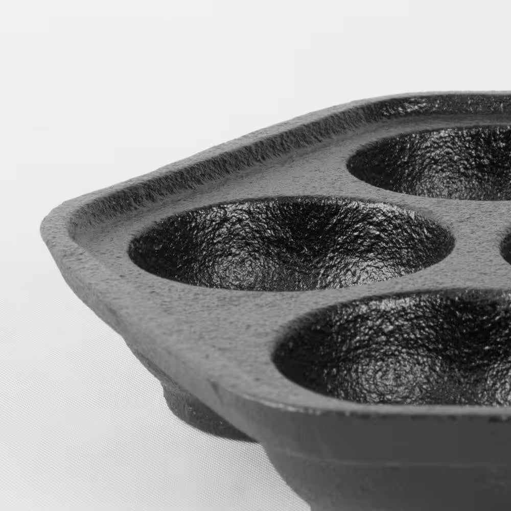 Pre-Seasoned 12 In. Dia Cast Iron Danish Pancake Frying Pan