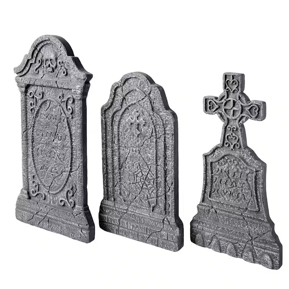 3 Piece Grave & Bones Tombstones