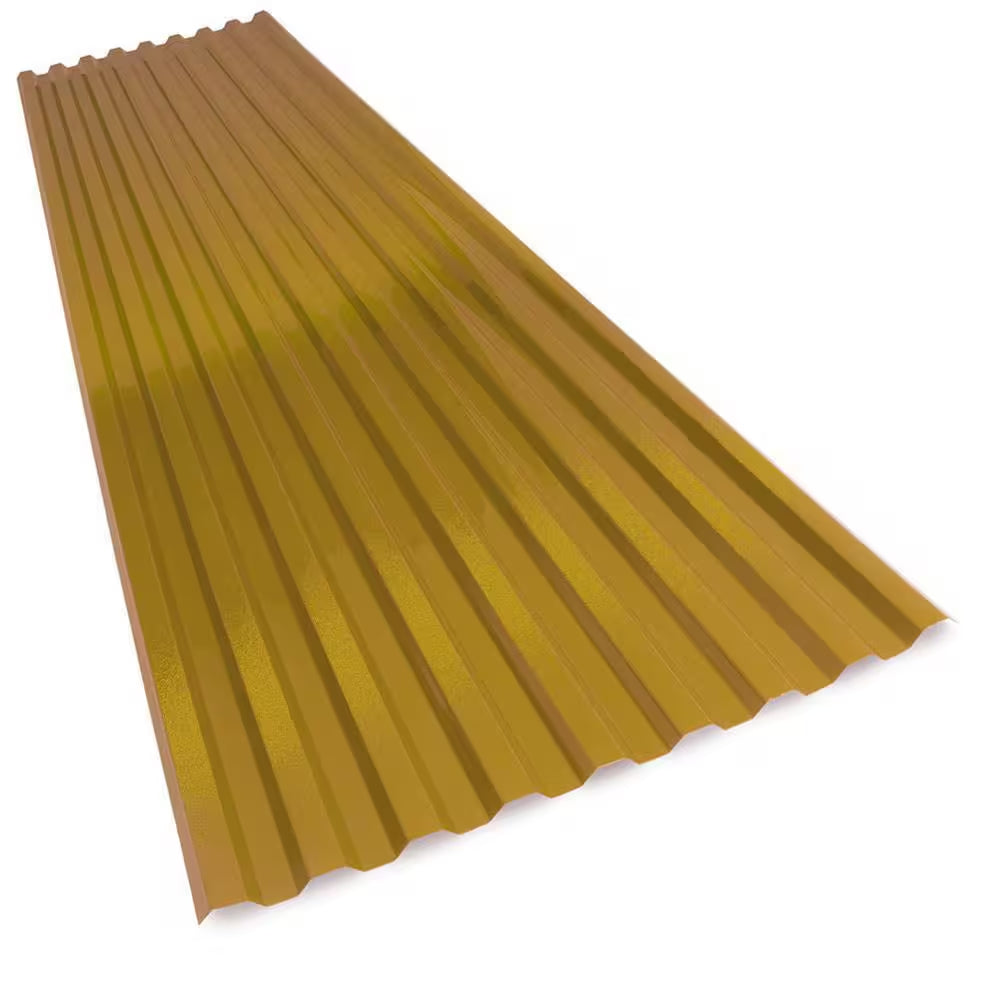 26 In. X 6 Ft. Corrugated Polycarbonate Roof Panel in Gold