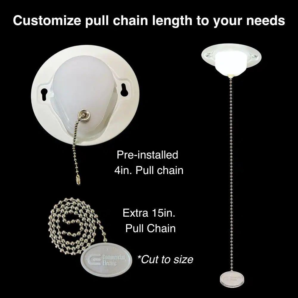 5 In. Closet Light with Pull Chain Utility Light Lampholder LED Flush Mount 650 Lumens 7W Bright White 4000K