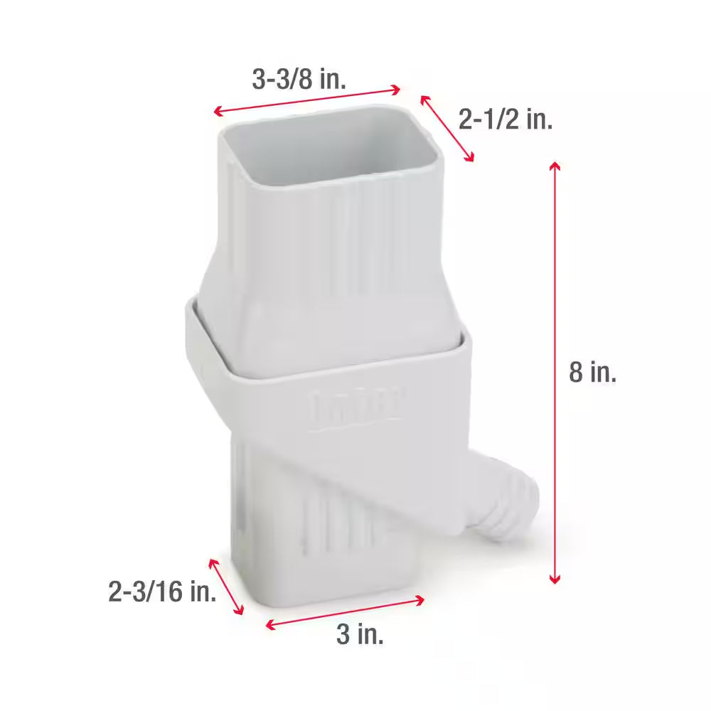 Mystic 2 In. X 3 In. White Rainwater Collection System