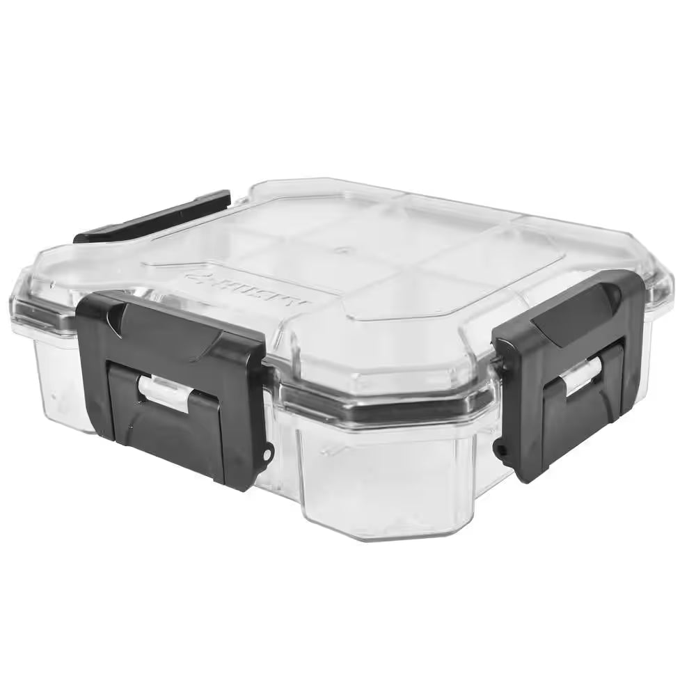 6 In. 6-Compartment Waterproof Storage Bin Small Parts Organizer