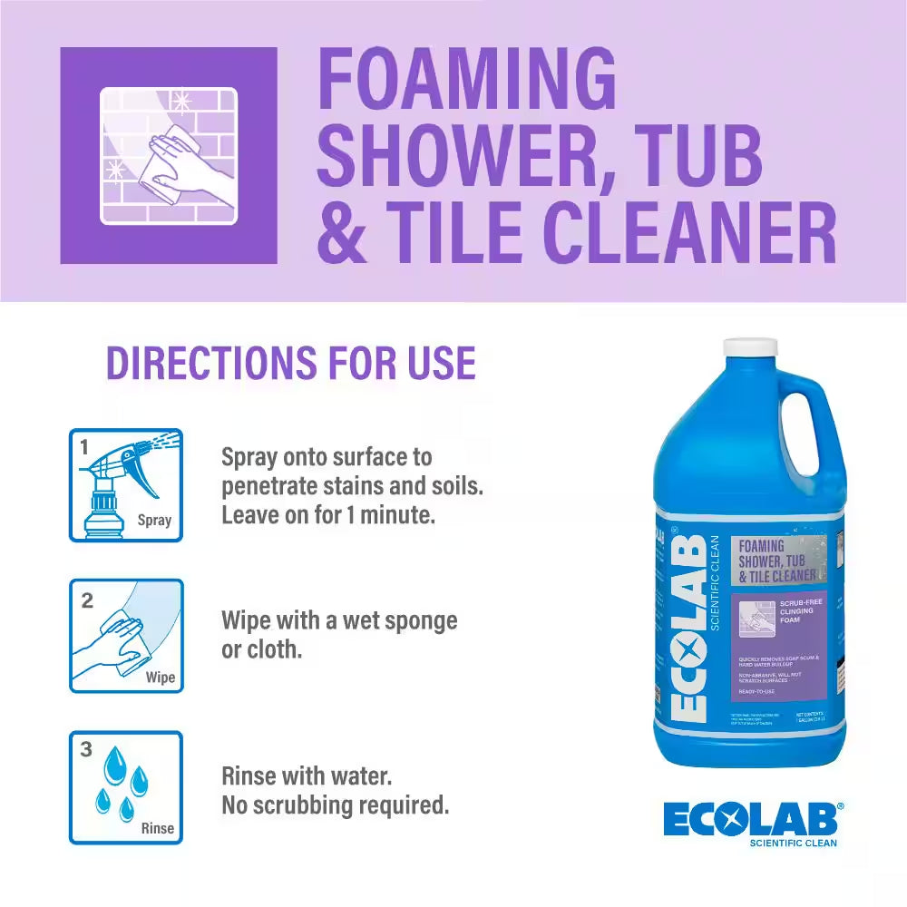 1 Gal. Foaming Shower, Tub and Tile No-Scrub All Purpose Cleaner, for Bathroom, Shower, Vanity and Sink
