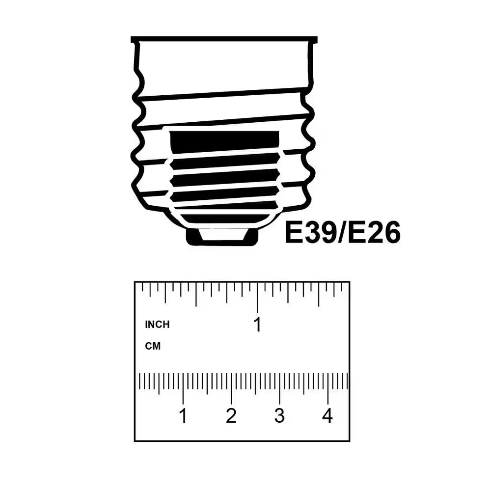 300-Watt Equivalent CFLNI Quad Tube E26 Base with Mogul Base Adapter Non-Dimmable CFL Light Bulb, Daylight 6500K