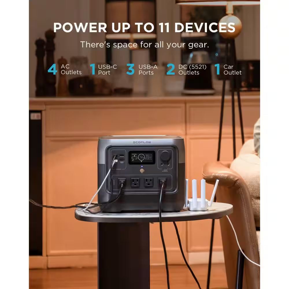 800W Output/1600W Peak Push-Button Start Battery Generator RIVER 2 Pro, LFP Battery, Fast Charging for Outdoor, Camping