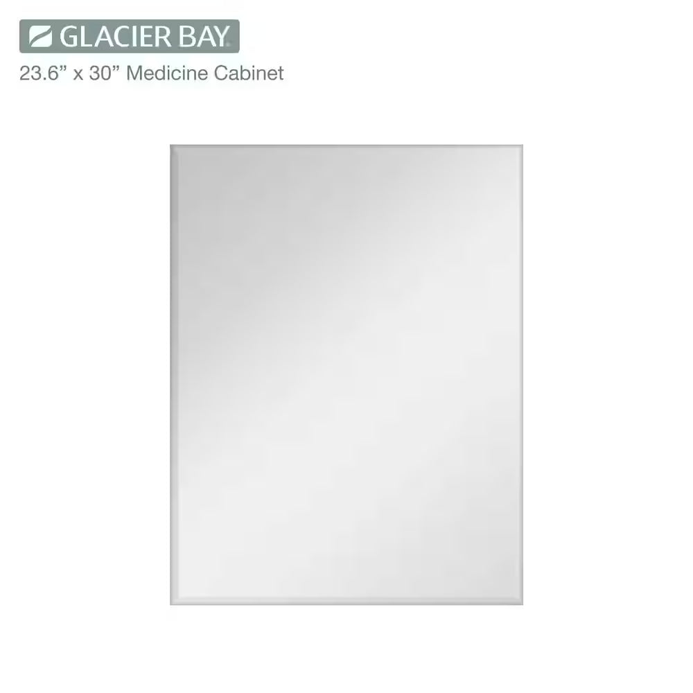 23.6 In. W X 30 In. H Rectangular Wood Composite Medicine Cabinet with Mirror