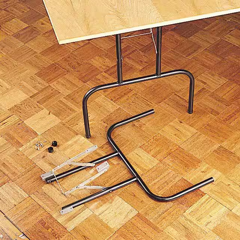 Folding Banquet Table Leg, Black, Set of 2 - 29 In. H X 24 In. W - 16 Gauge Steel - Mounting Hardware Included