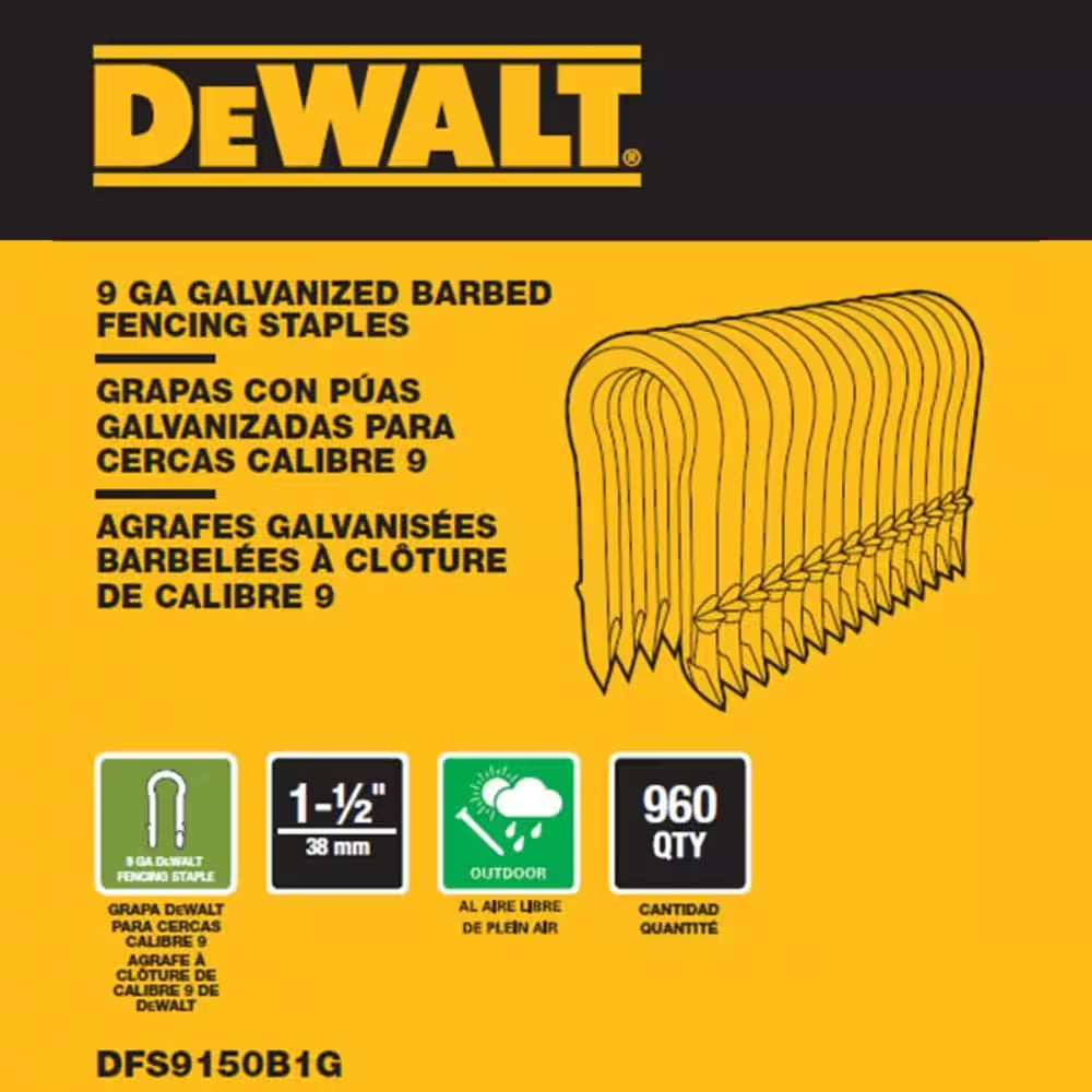 1.5 In. X 9-Gauge Galvanized Barbed Paper Tape Fencing Staples (960 per Box)