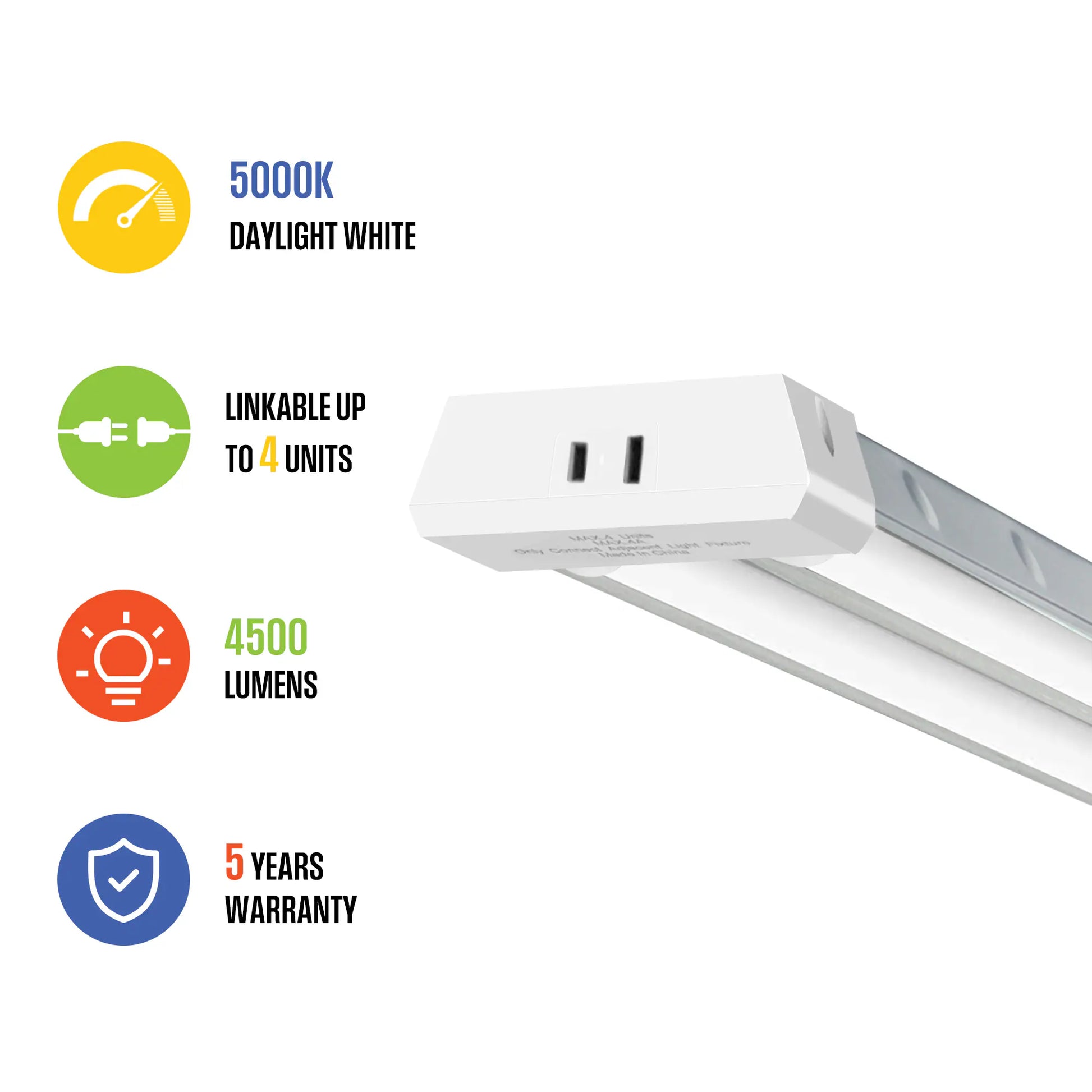 4-Ft 4500 Lumens Gray Daylight LED Linear Garage Shop Light