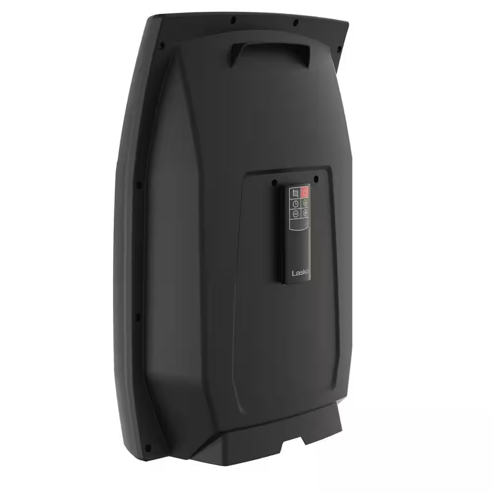 1500-Watt 20 In. Black Electric Console Ceramic Space Heater with Tip-Over Switch, Adjustable Louvers, Timer, Remote