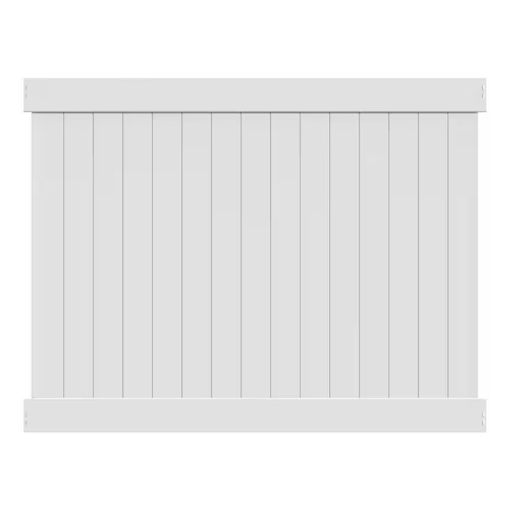 Linden 6 Ft. H X 8 Ft. W White Privacy Vinyl Fence Panel (Unassembled)