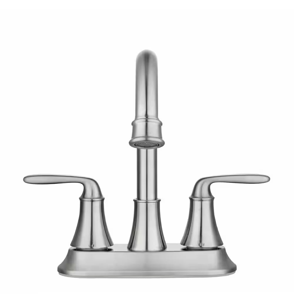 Sadira 4 In. Centerset 2-Handle High-Arc Bathroom Faucet in Brushed Nickel