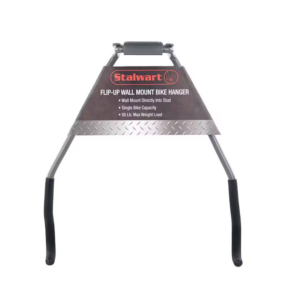 Black 1-Bike Flip up Wall Mounted Garage Bike Wall Hook