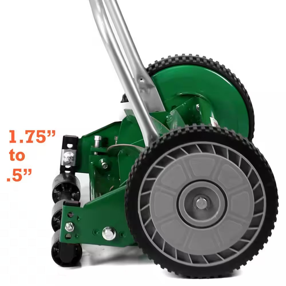 14 In. 5-Blade Manual Walk behind Push Reel Lawn Mower