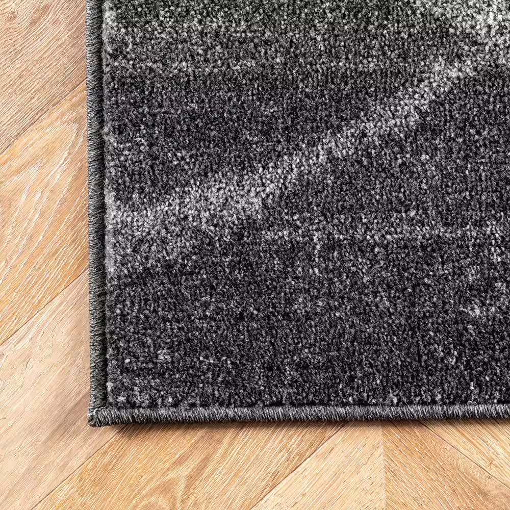 Thigpen Contemporary Stripes Dark Gray 5 Ft. X 8 Ft. Area Rug