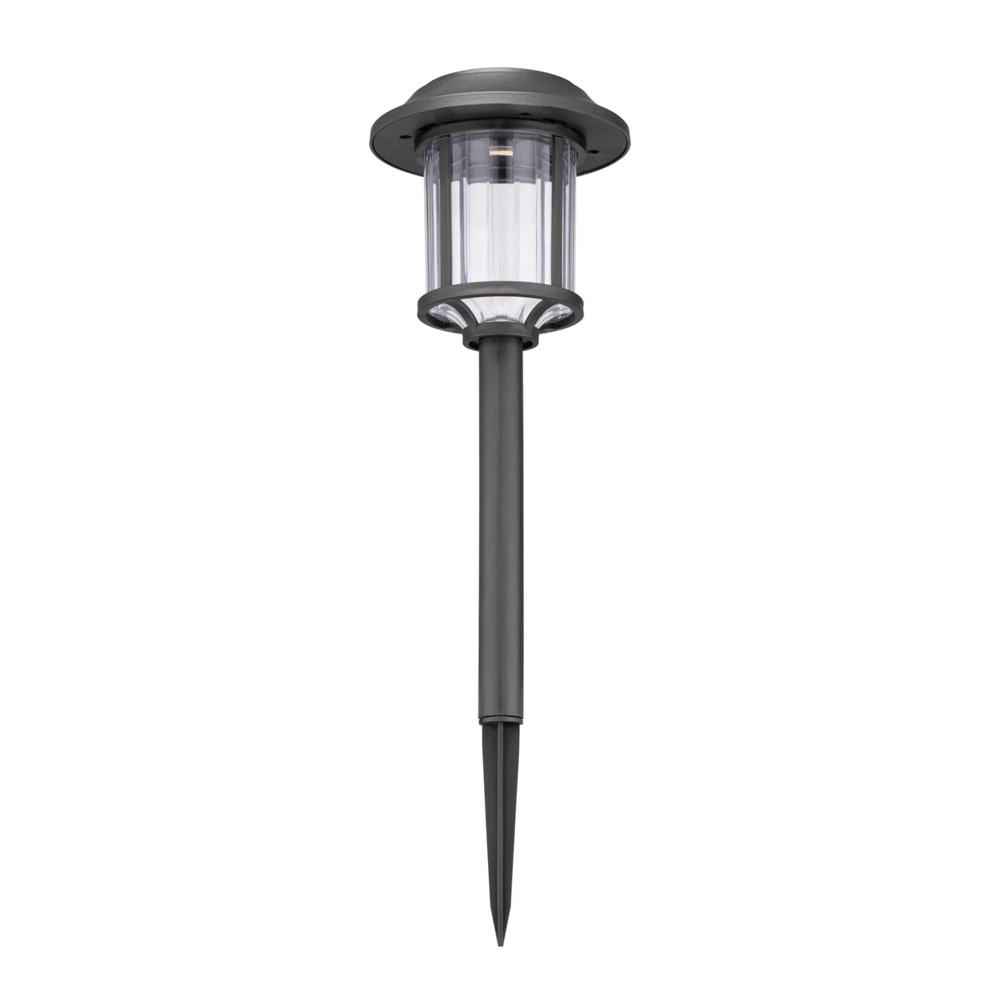 6 -Pack 10 -Lumens Matte Black Solar LED Outdoor Path Light Kit with Dusk-To-Dawn Sensor 3000-K