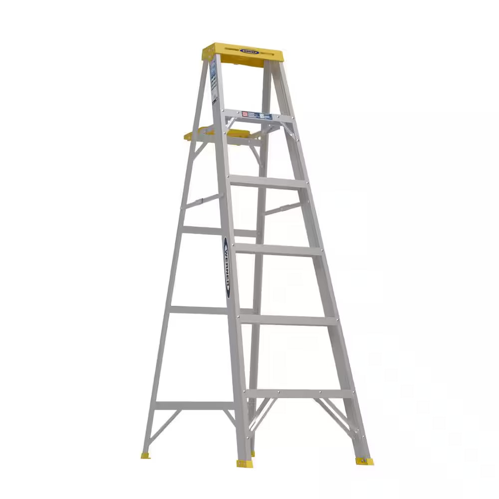 6 Ft. Aluminum Step Ladder (10 Ft. Reach Height) with 250 Lb. Load Capacity Type I Duty Rating