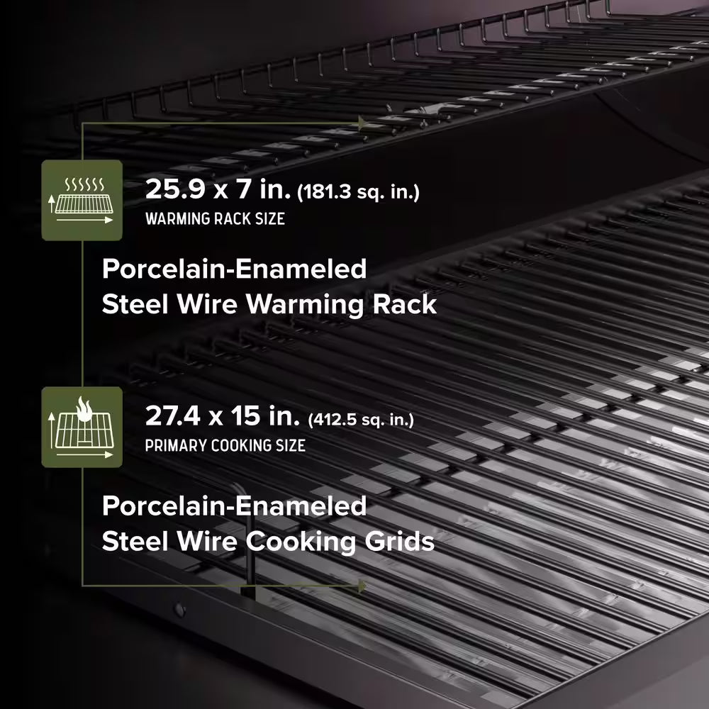 Oakford Outpost 29-Offset Smoker Charcoal Grill in Black