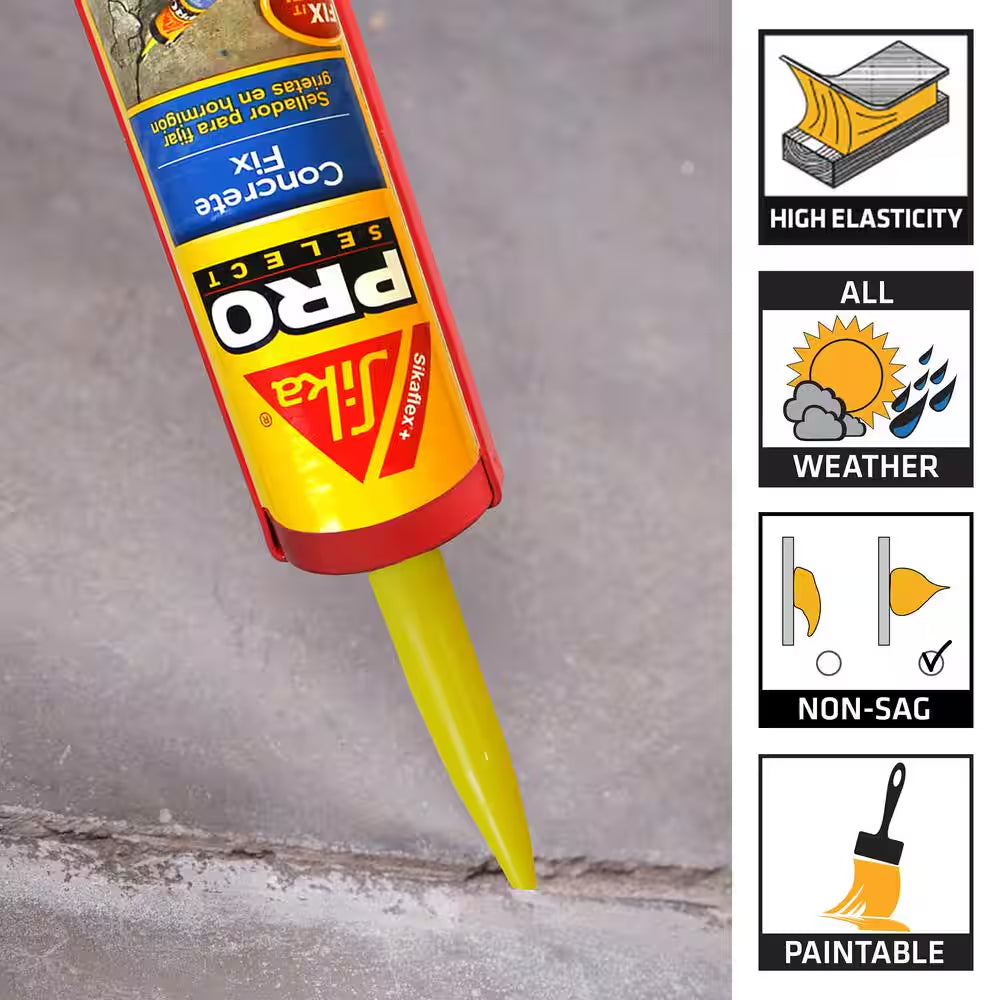 10.1 Fl. Oz. flex Concrete Fix No-Sag Concrete Crack Filler Repair Polyurethane Sealant in Limestone