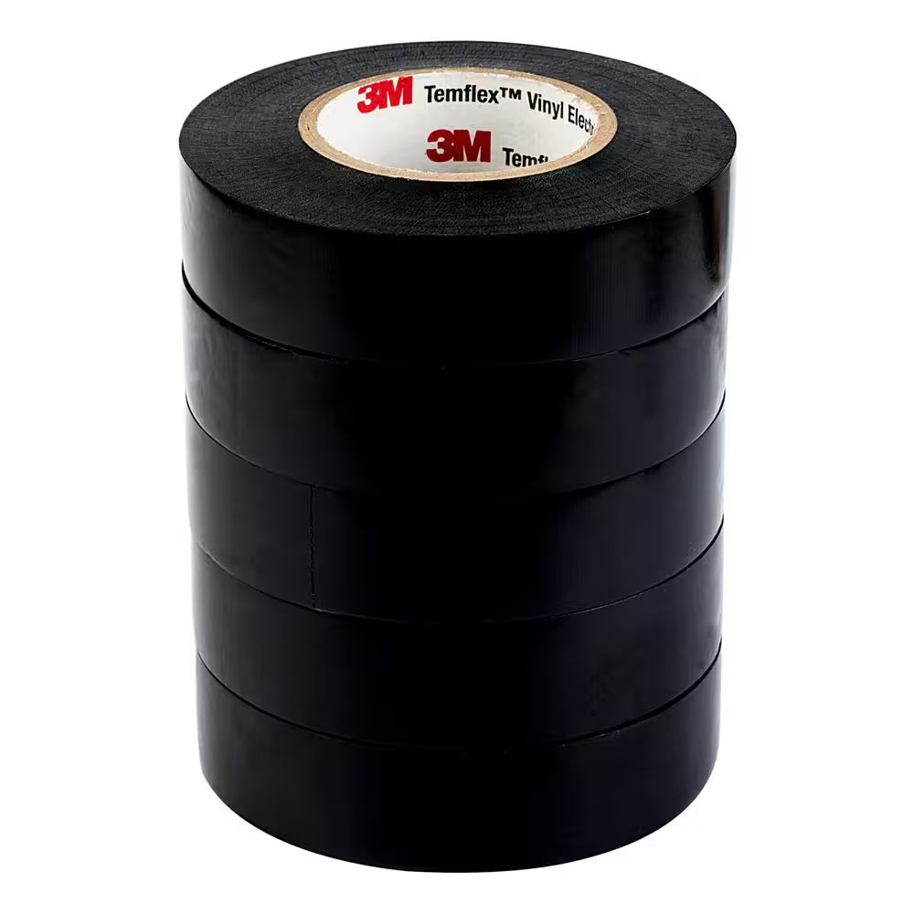 Temflex 3/4 In. X 60 Ft. 1700 Electrical Tape Black (5-Pack)