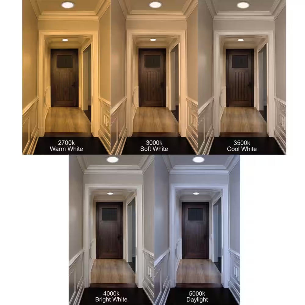 3 In. Canless Integrated LED Recessed Light Trim 550 Lumens Adjustable CCT Kitchen Bathroom Remodel Wet Rated Dimmable