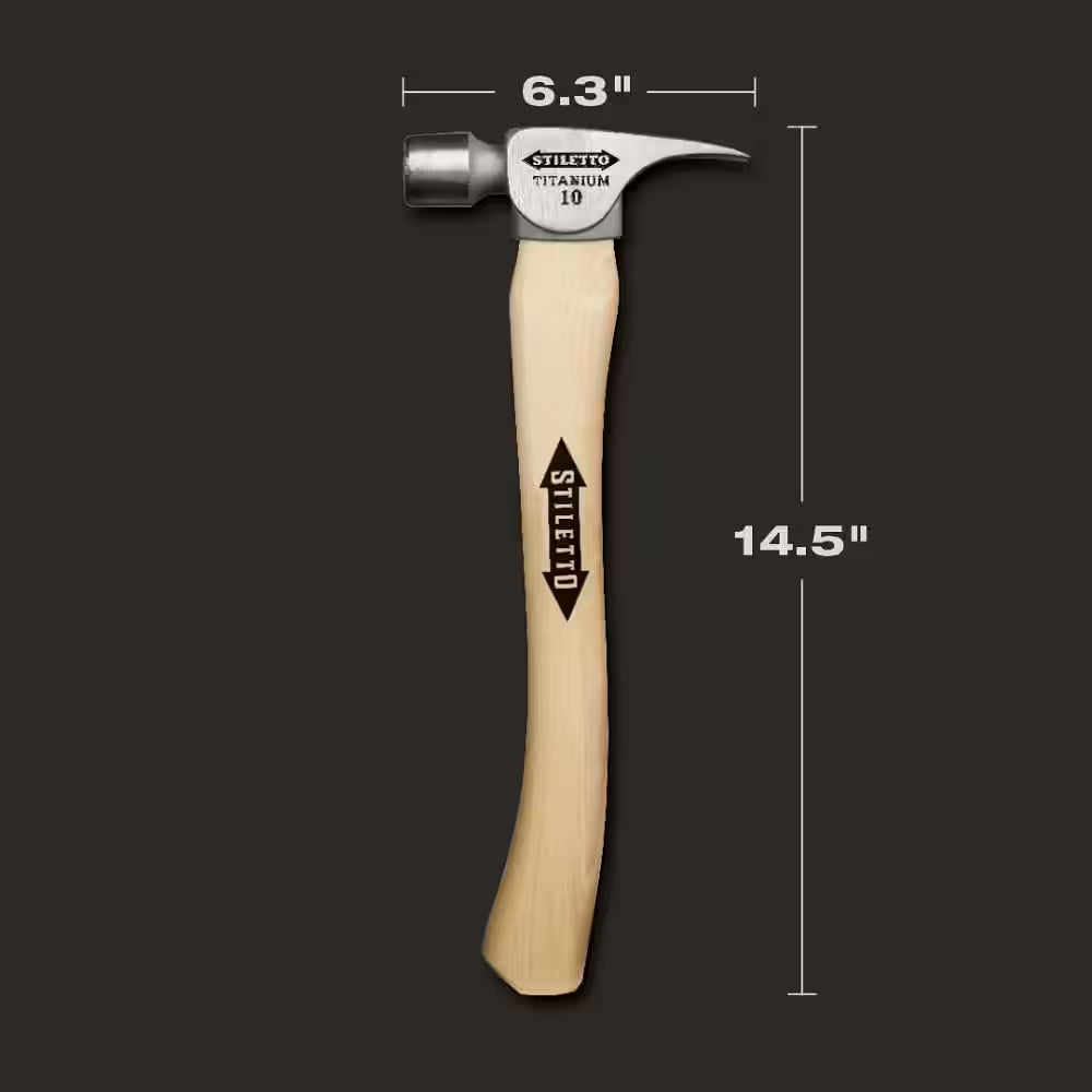 10 Oz. Titanium Smooth Face Hammer with 14 1/2 In. Curved Hickory Handle