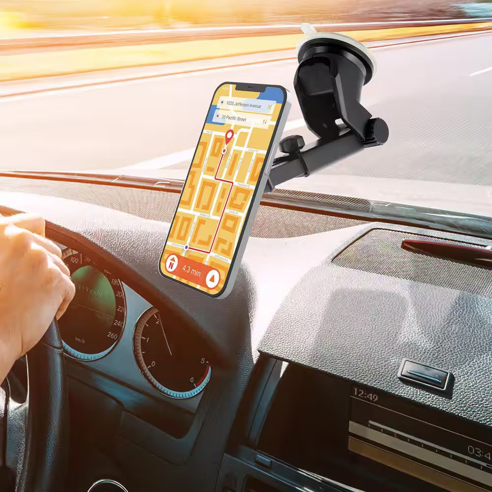 Magnetic Phone Mount for Car, Dashboard and Windshield Phone Holder with Industrial Suction Cup for Magsafe Phones