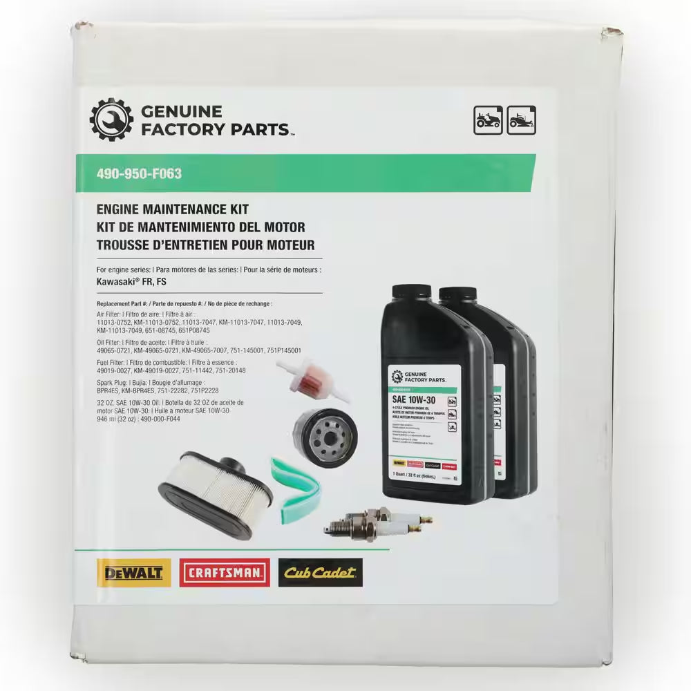 Maintenance Kit for Lawn Tractors and RZT Mowers with Kawasaki FR and FS Series Engines