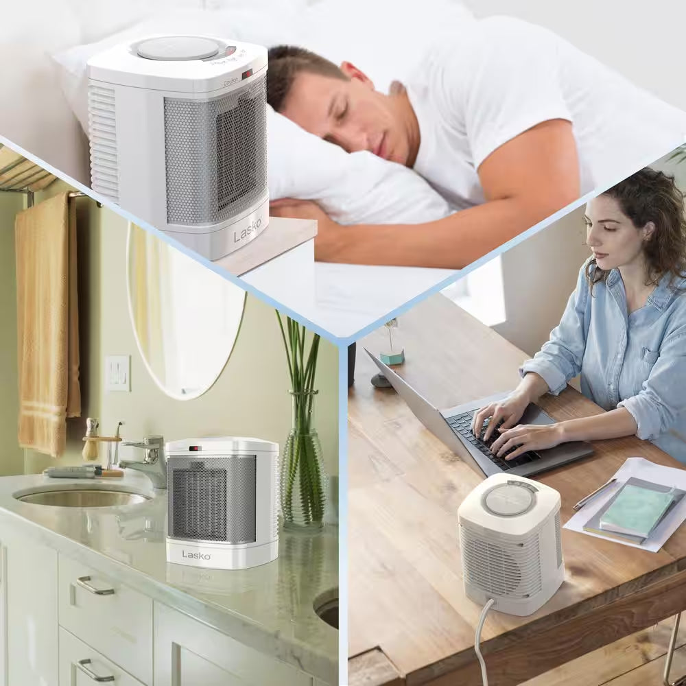 1500-Watt 7.65 In. Electric Bathroom Ceramic Space Heater with Fan and ALCI Safety Plug